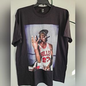 Michael Jordan 'The GOAT' NBA Champ Cigar Celebration Modern Graphic Tee  Sz XL